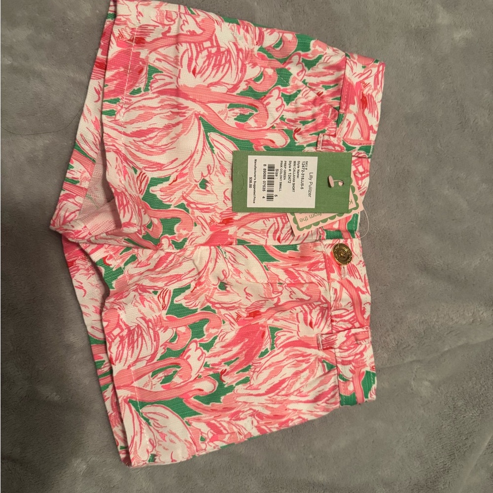 Lilly Pulitzer Pink and Green High Waist Shorts